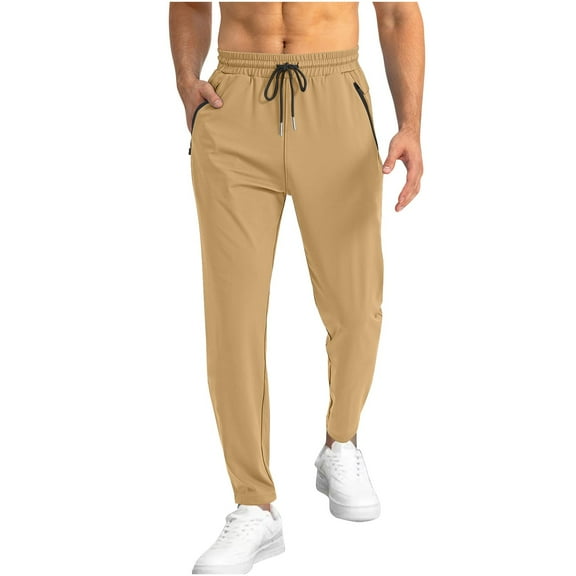 WRKEKC Casual Pants for Men Spring Winter Drawstring Fashion Casual Sport Pants Solid Color for Leisure Activities