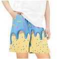 thumbnail image 1 of WRKEKC Casual Shorts for Girls, Boys Summer Shorts, Children's Summer Ice Cream Cake Print Elastic Waist Drawstring Pocket Casual Loose Sports Shorts, 1 of 4