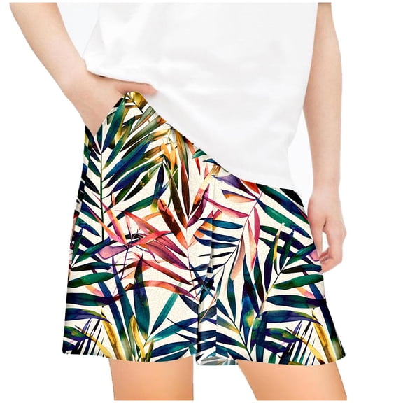 WRKEKC Casual Shorts for Girls, Girls Summer Shorts, Children's Summer Striped Print Loose Casual Shorts with Pockets