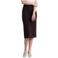 thumbnail image 1 of WRKEKC Casual Skirts for Women Solid High Waist Stretchy Pencil Skirt with Bodycon Silhouette and Side Vent, 1 of 4