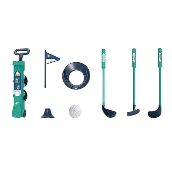 WRKEKC Child's Golf Set Portable Pull Like Suitcase Includes 3 Clubs 4 Balls Outdoor Play Develops Coordination Durables Materials Ideal for Parks Backyard Travel