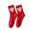 thumbnail image 1 of WRKEKC Christmas Winter Warm Crew Socks for Women Holiday Gift Mid Calf Fleece Lined Coral Velvet Socks Striped Print, 1 of 6