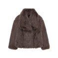 thumbnail image 1 of WRKEKC Coats for Women Solid Color Long Sleeve Warm Winter Faux Fur Lined Outerwear Coat for Cold Weather, 1 of 3