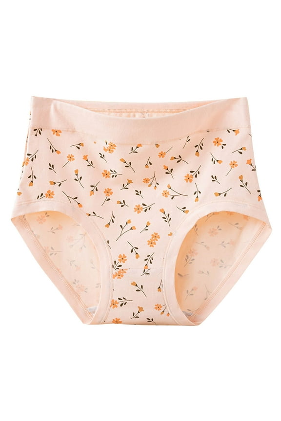 Cotton Underwear for Women Breathable High Waist Print Briefs with Colorful Patterns and Soft Cotton Fabric for Comfort