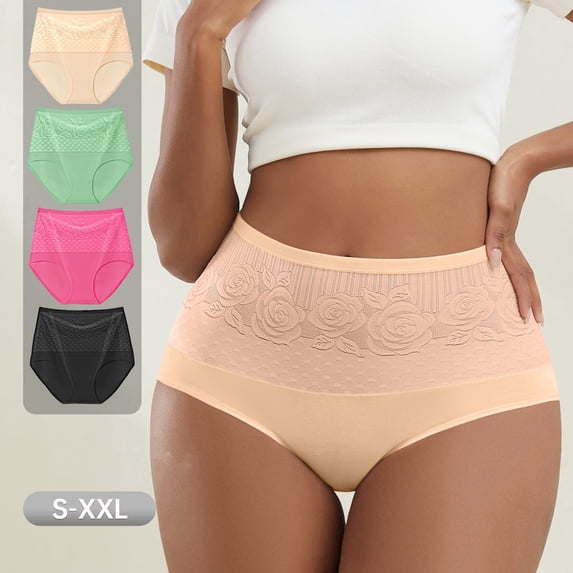 WRKEKC Cotton Underwear for Women High Waist Tummy Soft Butt Lifting Seamless Bikini Comfort Daily Soft