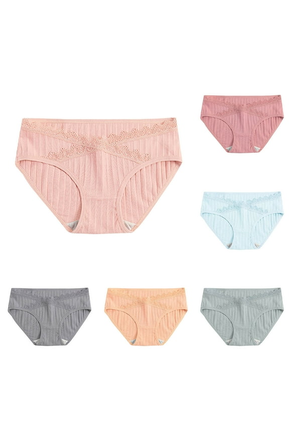 Cotton Underwear for Women Low Rise Solid Color Ribbed Breathable Maternity Panties Soft Stretchy Belly Support Soft