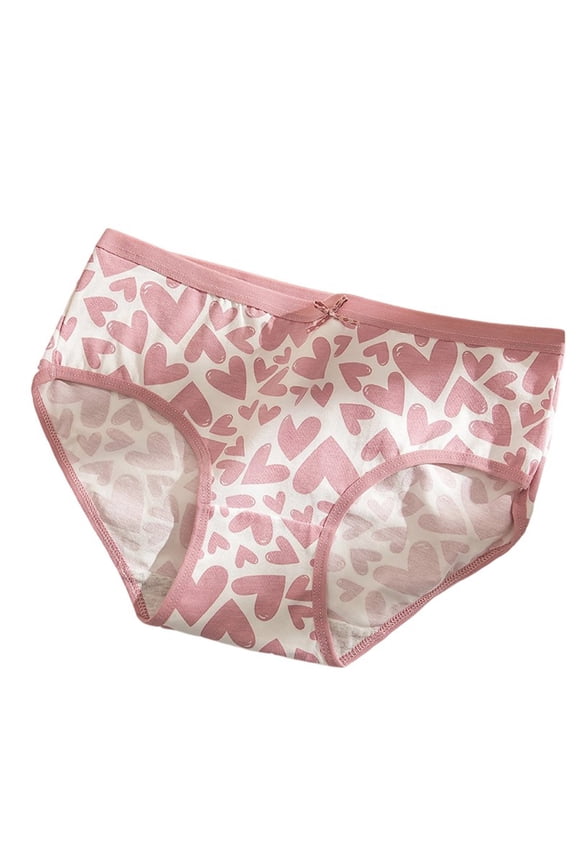 Cotton Underwear for Women Printed Cotton Women Panties Mid Rise Triangle Soft Breathable Fabric with Fun Patterns Design