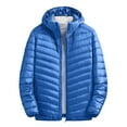 thumbnail image 1 of WRKEKC Down Jacket Mens Hooded Solid Color Puffer Jacket with Zipper Pockets Lightweight Quilted Cotton Outerwear Winter Casual Daily Wear for Men, 1 of 3