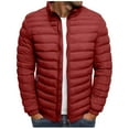 thumbnail image 1 of WRKEKC Down Jacket Mens Solid Color Hooded Puffer Jacket Lightweight and Warm for Fall Winter Casual and Outdoor Wear, 1 of 5