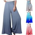 thumbnail image 1 of WRKEKC Dress Pants Women, Casual Pants for Women, Ladies' Trendy Casual Elastic Waist Gradient Print Loose Wide Leg Full Length Dressy Pants, 1 of 6