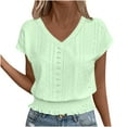 thumbnail image 1 of WRKEKC Dressy Casual Tops for Women, Womens Summer Tops, Women's Eyelet Tops Puff Short Sleeve Blouses Dressy Casual Cute Hollow Out Crochet Lace Summer Shirts L, 1 of 6