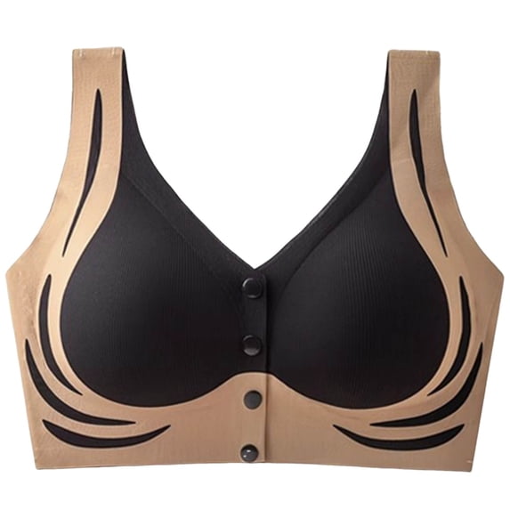 WRKEKC Everyday Bras for Women Thin Plus Size Front Closure Wireless Comfortable Breathable Push Up Adjustable Bra for Fit