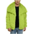 thumbnail image 1 of WRKEKC Faux Fur Jacket Men's Long Sleeve No Hood Solid Color Lapel Warm Winter Casual Outerwear Artificial Fur Coat, 1 of 7