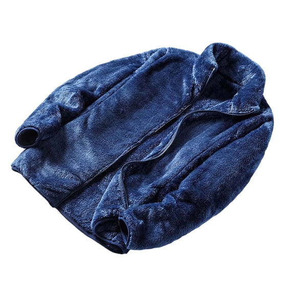 WRKEKC Fleece Jacket for Women Solid Color Long Sleeve Zip Up Stand Collar Fleece Lined Warm Coat Outerwear with Pockets