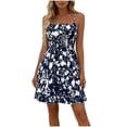 thumbnail image 1 of WRKEKC Floral Dress for Women Abstract Print V Neck Sleeveless Slim Fit Midi Soft Breathable Fabric Elegant Soft, 1 of 5