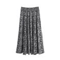 thumbnail image 1 of WRKEKC Flowy Skirts for Women Boho Floral Print Elastic Waist Beach Skirt with Ruffle Trim and Lightweight, 1 of 5