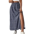 thumbnail image 1 of WRKEKC Flowy Skirts for Women Floral Print Side Split High Waist A Line Midi Skirt with Flowy Georgette, 1 of 8