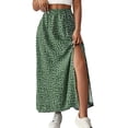 thumbnail image 1 of WRKEKC Flowy Skirts for Women Floral Print Side Split High Waist A Line Midi Skirt with Flowy Georgette, 1 of 7