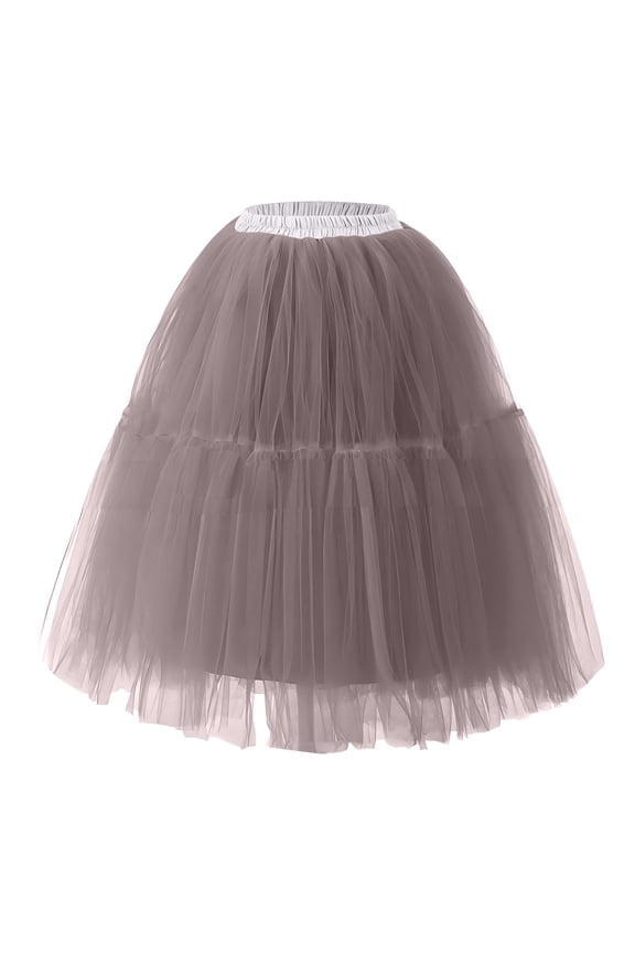 Flowy Skirts for Women Mesh Tulle Tiered Skirt with High Waist Elastic Band for Party Ball Gown Look
