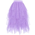 thumbnail image 1 of WRKEKC Flowy Skirts for Women Star Sequin High Low Layered Tutu Maxi Skirt with Mesh and Sparkle Irregular Hem, 1 of 5
