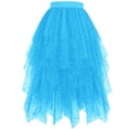 thumbnail image 1 of WRKEKC Flowy Skirts for Women Star Sequin High Low Layered Tutu Maxi Skirt with Mesh and Sparkle Irregular Hem, 1 of 4