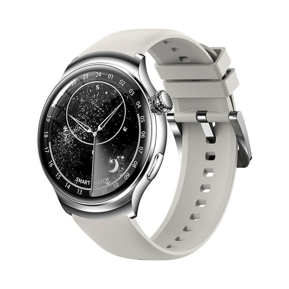 WRKEKC Gifts for Him Smart Wearable Watch Multifunction Hd Round Screen Wireless Magnetic Charging Custom Dial Motion Record Ip68 Watertightness Bluetooth Music Playback Function White