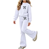 WRKEKC Girl Fall Outfits Solid Color Gradient Long Sleeve Round Neck ...