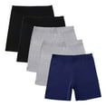 thumbnail image 1 of WRKEKC Girls Athletic Shorts 5 PC Solid Color Stretch Comfort Yoga Shorts Kids Pants Lightweight Fabric 5-14 Years, 1 of 9
