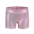 thumbnail image 1 of WRKEKC Girls Athletic Shorts Solid Color with Shiny Print Dance Practice Shorts Stretchy Comfortable for 2-7 Years, 1 of 3
