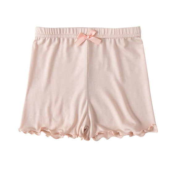 WRKEKC Girls Biker Shorts Solid Color with Decorative Bowknot Elastic Waist Anti-See Through for 1-10 Years
