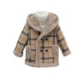 thumbnail image 1 of WRKEKC Girls and Boys Plaid Fleece Jacket Long Sleeve Hooded Winter Coat Warm Thick Cozy Outerwear with Fuzzy Lining and Pockets for 4-12 Years Fall and Winter, 1 of 3