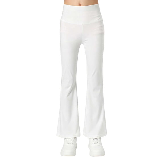 WRKEKC Girls Flare Pants High Waist Yoga Flared Leggings Naked Feeling Tight Trousers Summer 3-15 Years