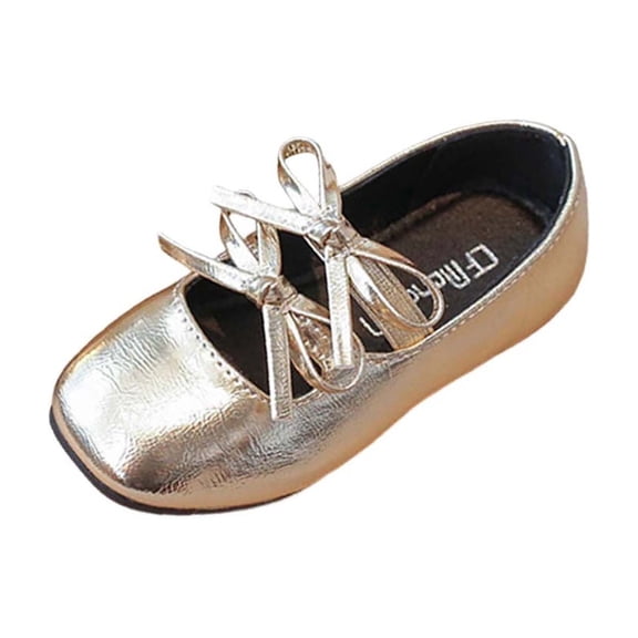WRKEKC Girls Flats Slip On Bow Decor Soft Sole Round Toe School Casual Party Dance Shoes for Girls Breathable Everyday