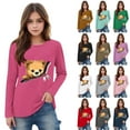 thumbnail image 1 of WRKEKC Girls Long Sleeve T-Shirts, Boys Long Sleeve Shirts, Boys' and Girls' Long Sleeve Bear Print Cute Crew Neck Casual Tops, 1 of 1