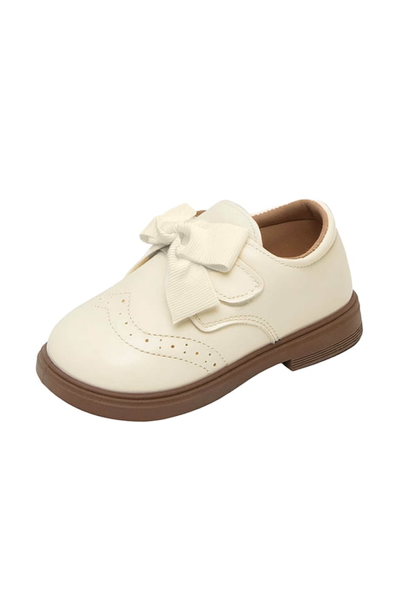 Girls Mary Jane Dress Shoes Bow Decor Square Toe Low Heel Breathable School Uniform Shoes for Girls Daily Wear