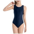 thumbnail image 1 of WRKEKC Girls One Piece Swimsuit Color Block Sleeveless Crew Neck Training Swimsuit Summer 5-12 Years, 1 of 7