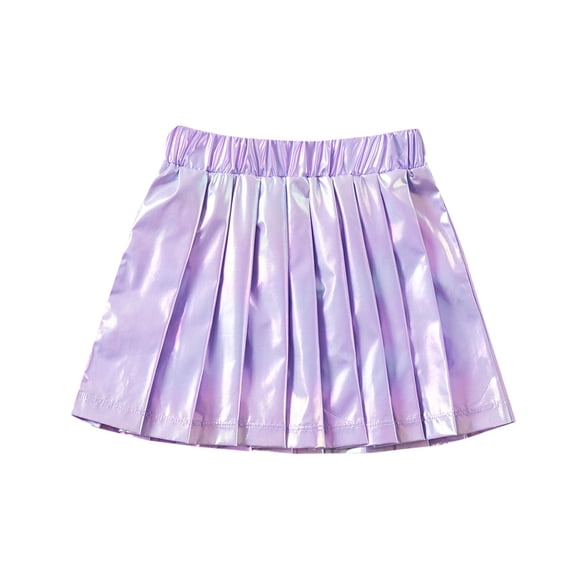 WRKEKC Girls Pleated Skirt Elastic Waist Gradient Soft Breathable Comfortable Cotton Fabric Lightweight Casual Daily Wear 1-6 Years