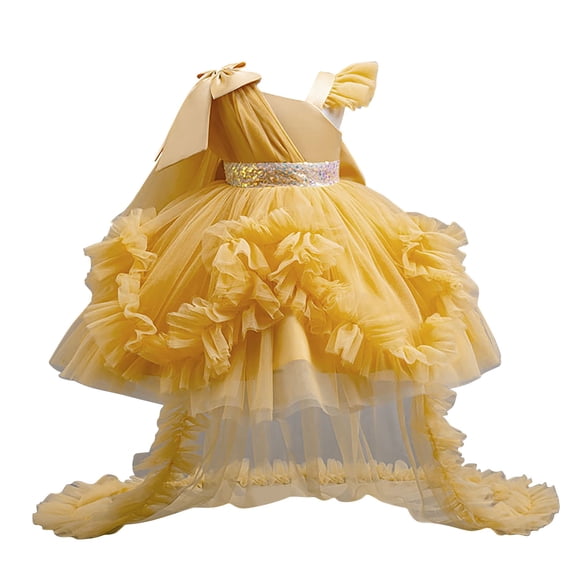 WRKEKC Girls Princess Dress Sleeveless Round Neck Solid Color Tulle Soft Breathable Comfortable Cotton Fabric 1-8 Years