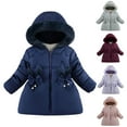 thumbnail image 1 of WRKEKC Girls Puffer Jacket Faux Fur Hooded Drawstring Waist with Pocket for Girls 3-8 Years Warm Cozy Winter Outerwear Jackets, 1 of 5