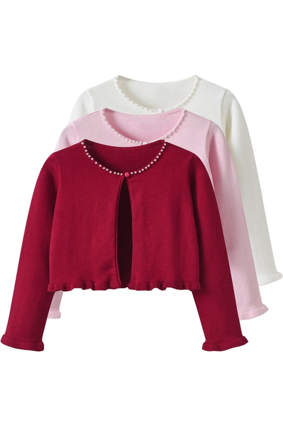 Girls Star Print Knitted Cardigan Thickened Warm Long Sleeve Button-up Coat for 18Months-7Years Infants Fall Winter Casual Wear Outerwear