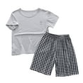 thumbnail image 1 of WRKEKC Girls Summer Outfits, Girls 2 Piece Casual Outfits, Boys and Girl Summer Thin Pajama Set Home Wear Air Conditioning Suit Set Can Be Worn Outside, 1 of 8