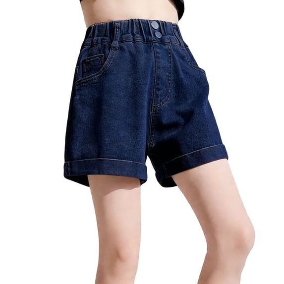 WRKEKC Girls Summer Shorts Solid Color Denim Shorts Casual Versatile Design Comfortable for Everyday Wear 3-15 Years