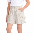 thumbnail image 1 of WRKEKC Girls Summer Shorts Solid Color with Printed Bowknot Design Casual Sporty Shorts Comfortable for 1-9 Years, 1 of 5