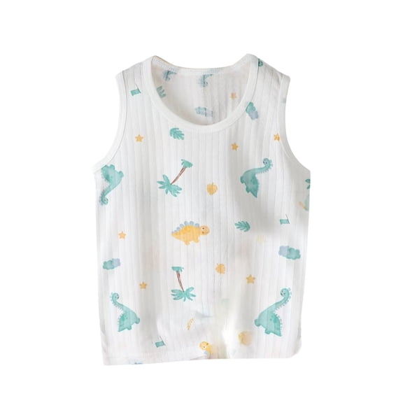 WRKEKC Girls Summer Tank Tops, Casual Tank for Girls, Boys Girls Cute Printed Round Neck Sleeveless Summer Breathable Drying Tank Tops