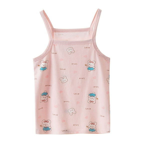 WRKEKC Girls Summer Tank Tops, Casual Tank for Girls, Girls' Summer Camisole Cute Solid Color Sleeveless Breathable Tank