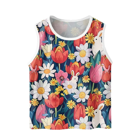 WRKEKC Girls Summer Tank Tops, Casual Tank for Girls, Toddler Kids Boys And Fashion Cute Gradient Print Soft Sleeveless Bottom Camisole