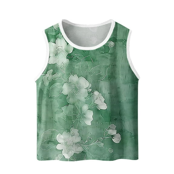 WRKEKC Girls Summer Tank Tops, Casual Tank for Girls, Toddler Kids Boys And Fashion Cute Gradient Print Soft Sleeveless Bottom Camisole