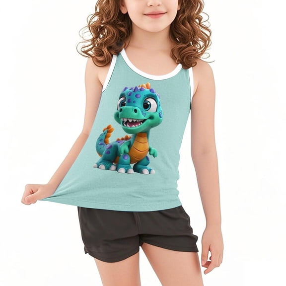 WRKEKC Girls Summer Tank Tops, Casual Tank for Girls, Toddler Kids Boys And Fashion Cute Gradient Print Soft Sleeveless Bottom Camisole