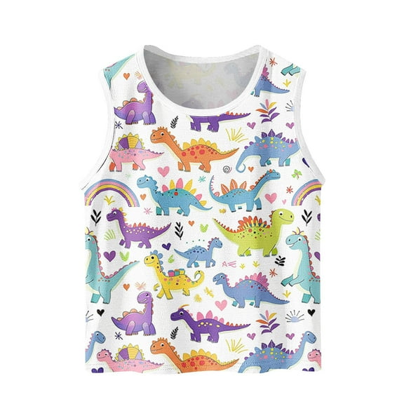 WRKEKC Girls Summer Tank Tops, Casual Tank for Girls, Toddler Kids Boys And Fashion Cute Gradient Print Soft Sleeveless Bottom Camisole