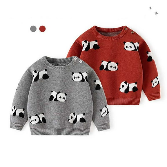 WRKEKC Girls Sweater Crewneck Graphic Print Soft Cotton Knit Pullover Long Sleeve Cute Ribbed for 6 Months-5 Years Toddlers Fall Winter